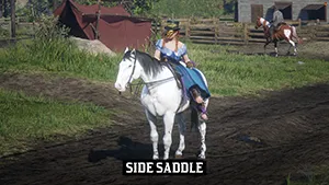 Side saddle on Red Dead Redemption II