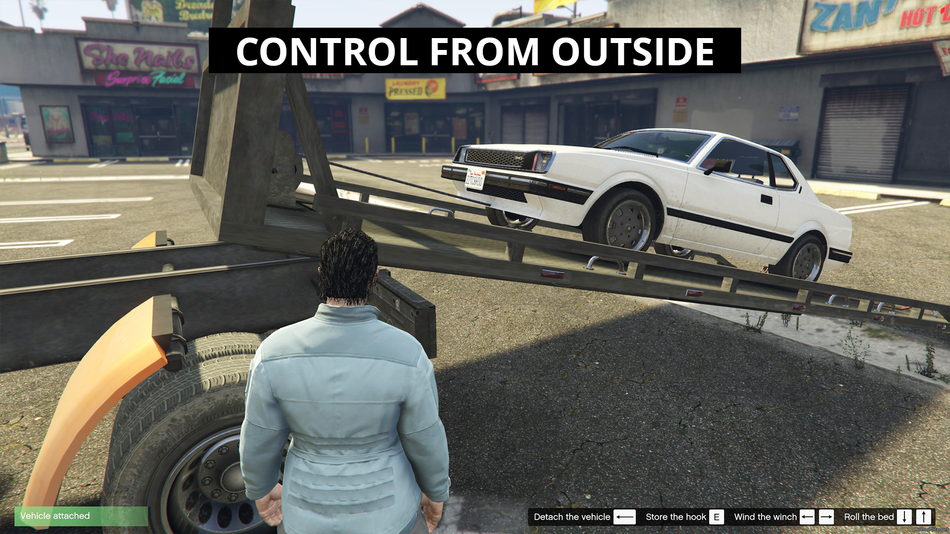 Control the bed from outside - Tow Truck FiveM