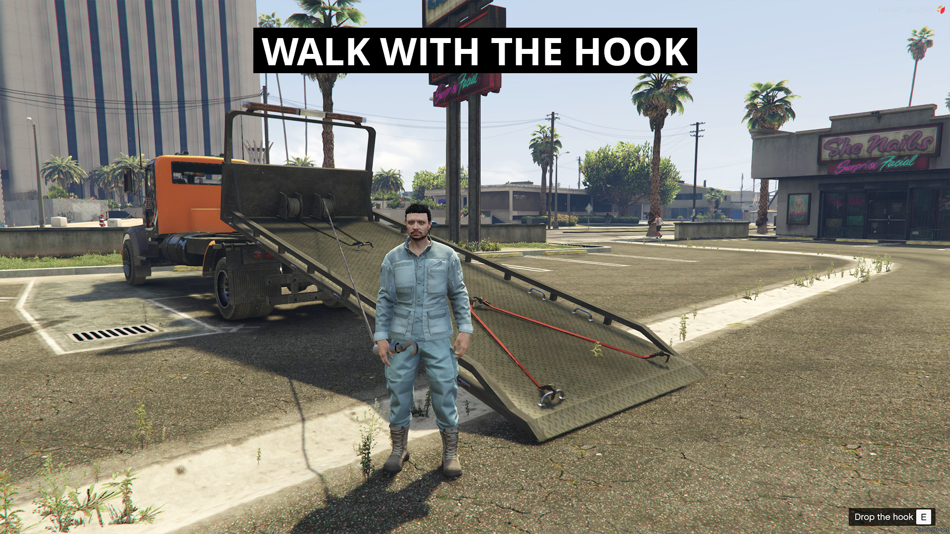 Walk with the hook - Tow Truck FiveM