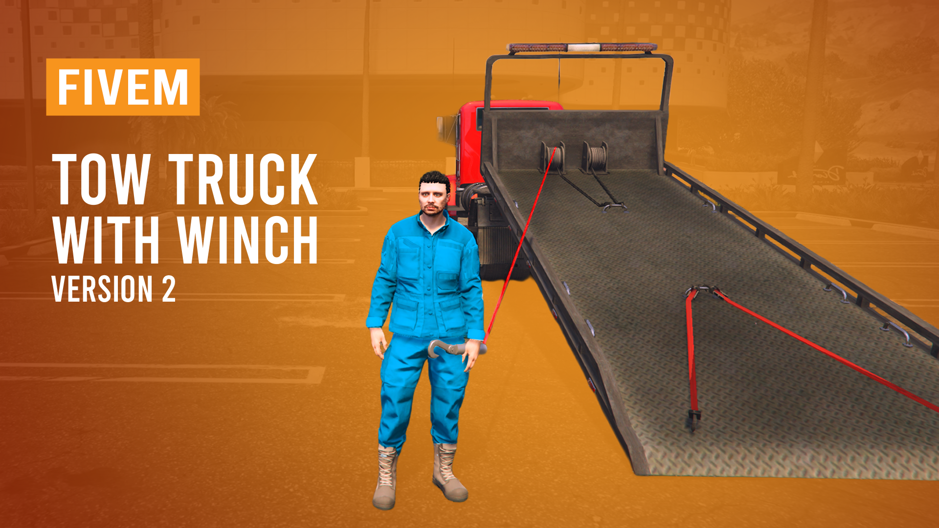 Tow Truck with Winch V2's thumbnail Tow Truck with Winch V2's thumbnail